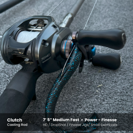 Clutch - 7'5" Medium Fast - Power Finesse Baitcasting Rod